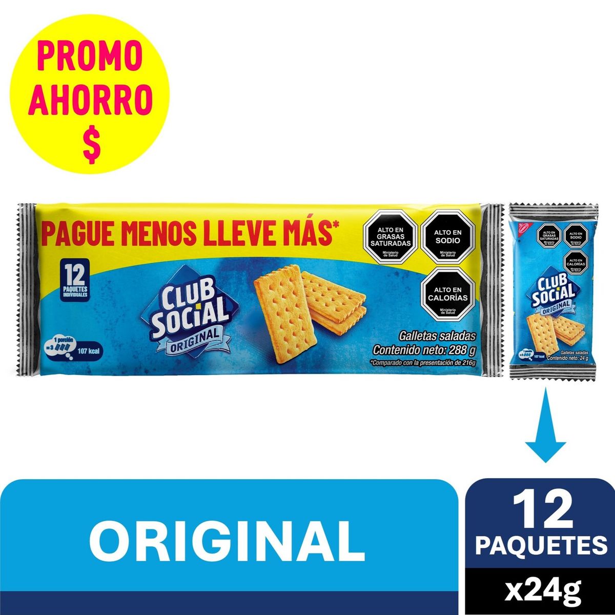 CLUB SOCIAL - Pack Galleta Club Social Original 12 x 24 g