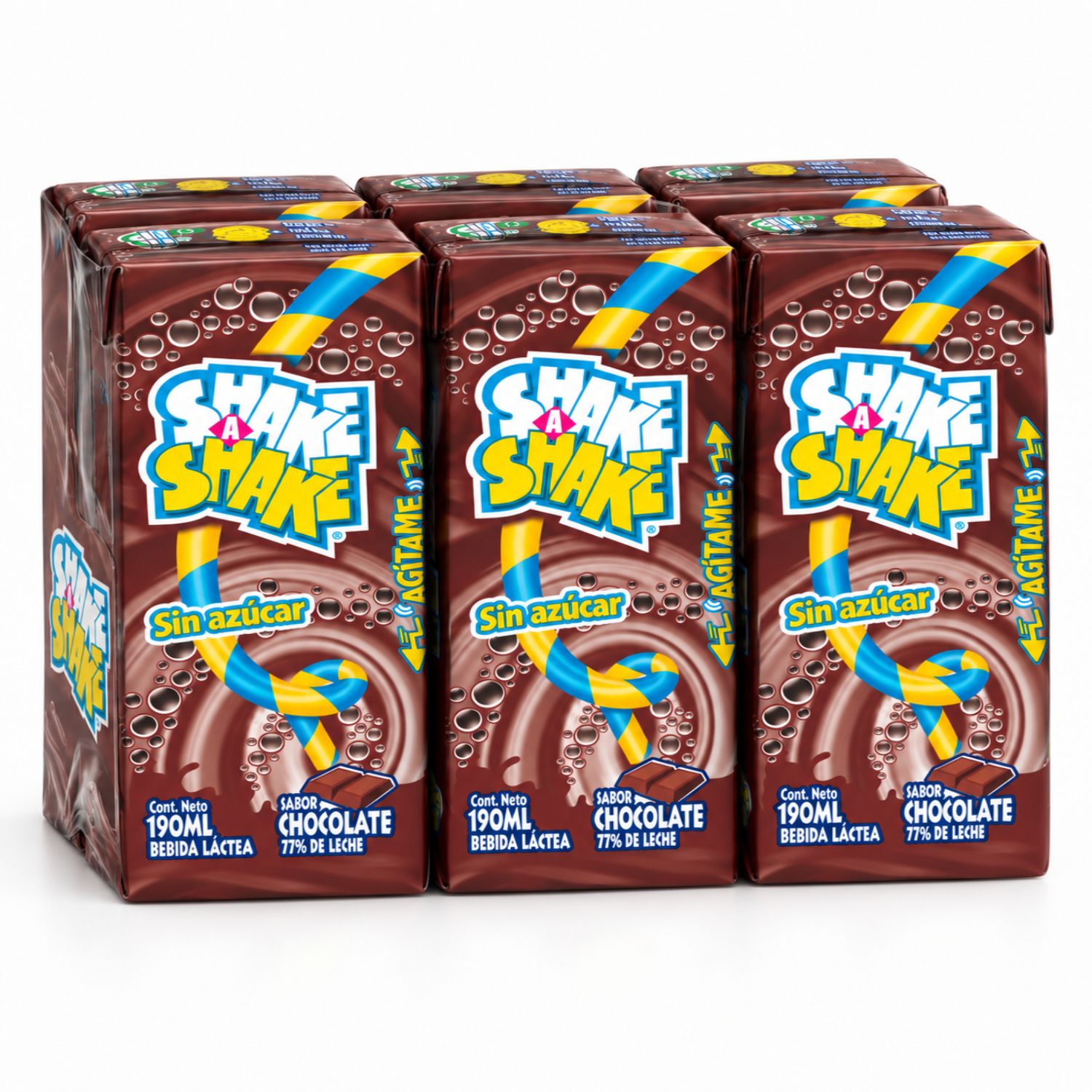 Pack Bebida Láctea Sabor Chocolate Shake Shake 6 x 190 ml | Tottus