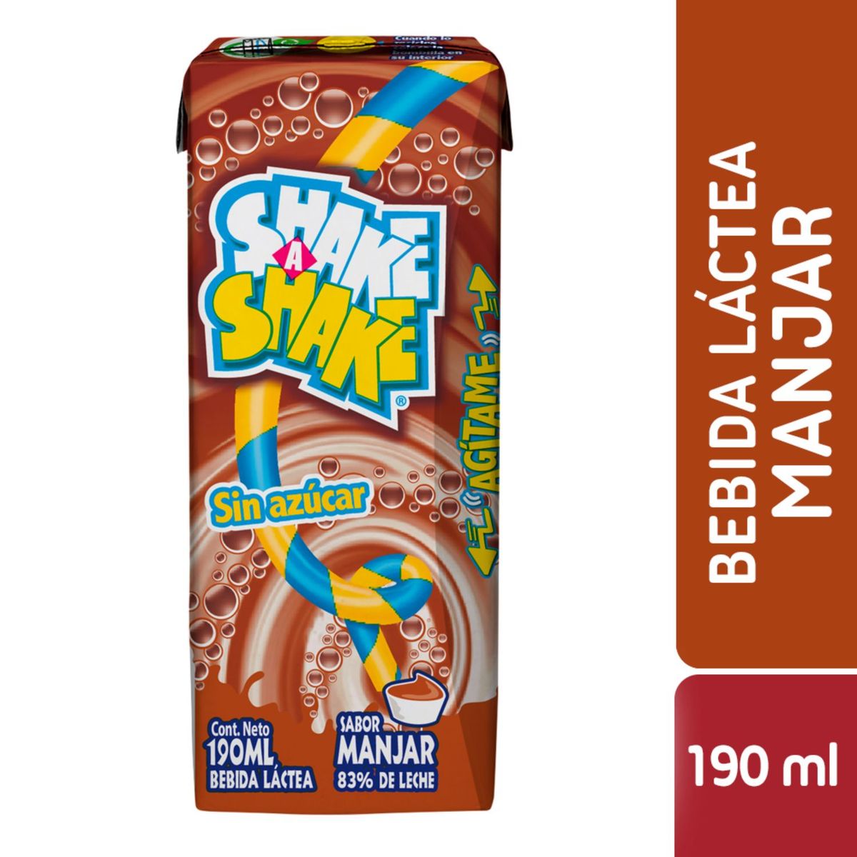 SHAKE SHAKE - Bebida Láctea Shake Shake Sabor Manjar 6 x 190 ml
