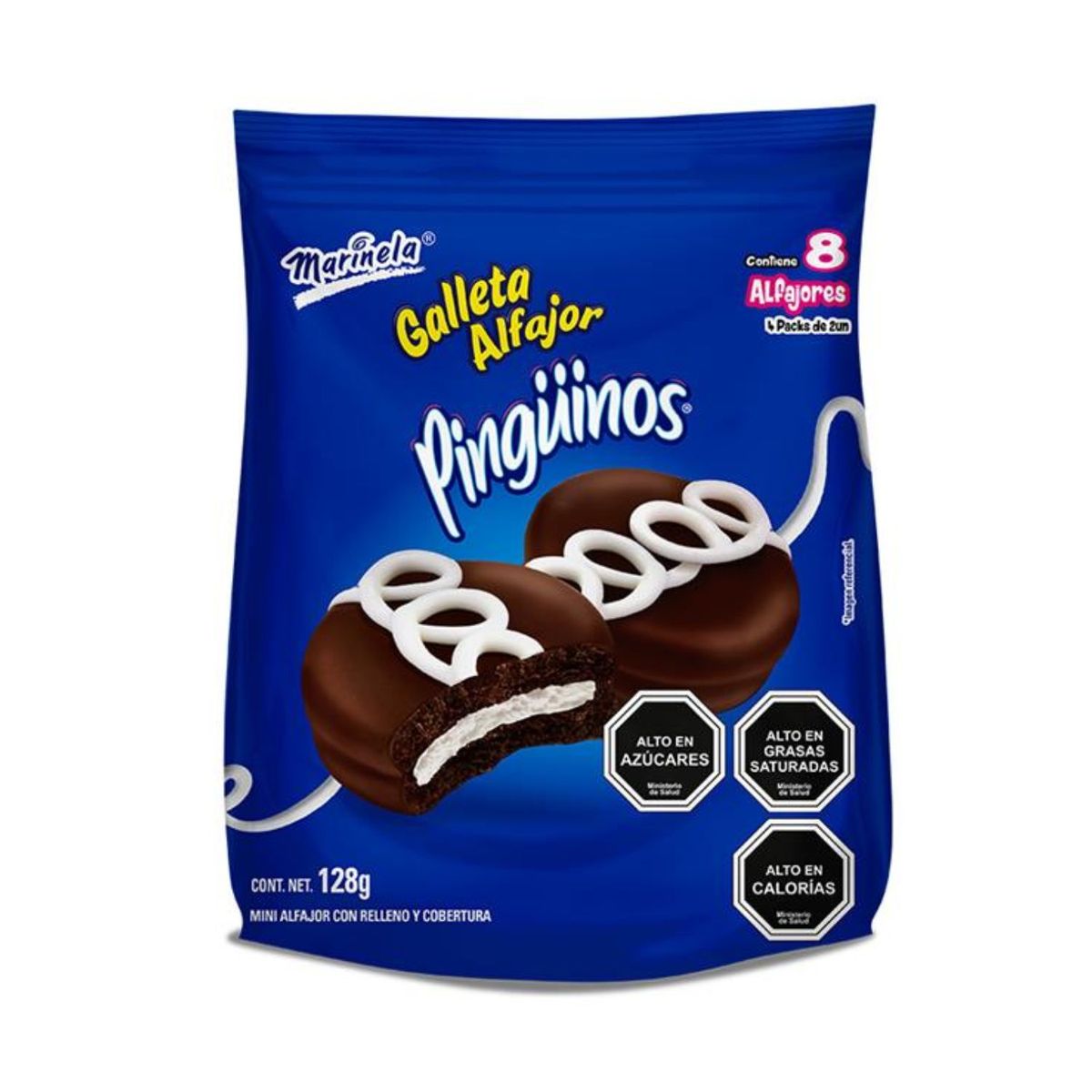 MARINELA - Pinguinos Galleta Alfajor Marinela 128 g
