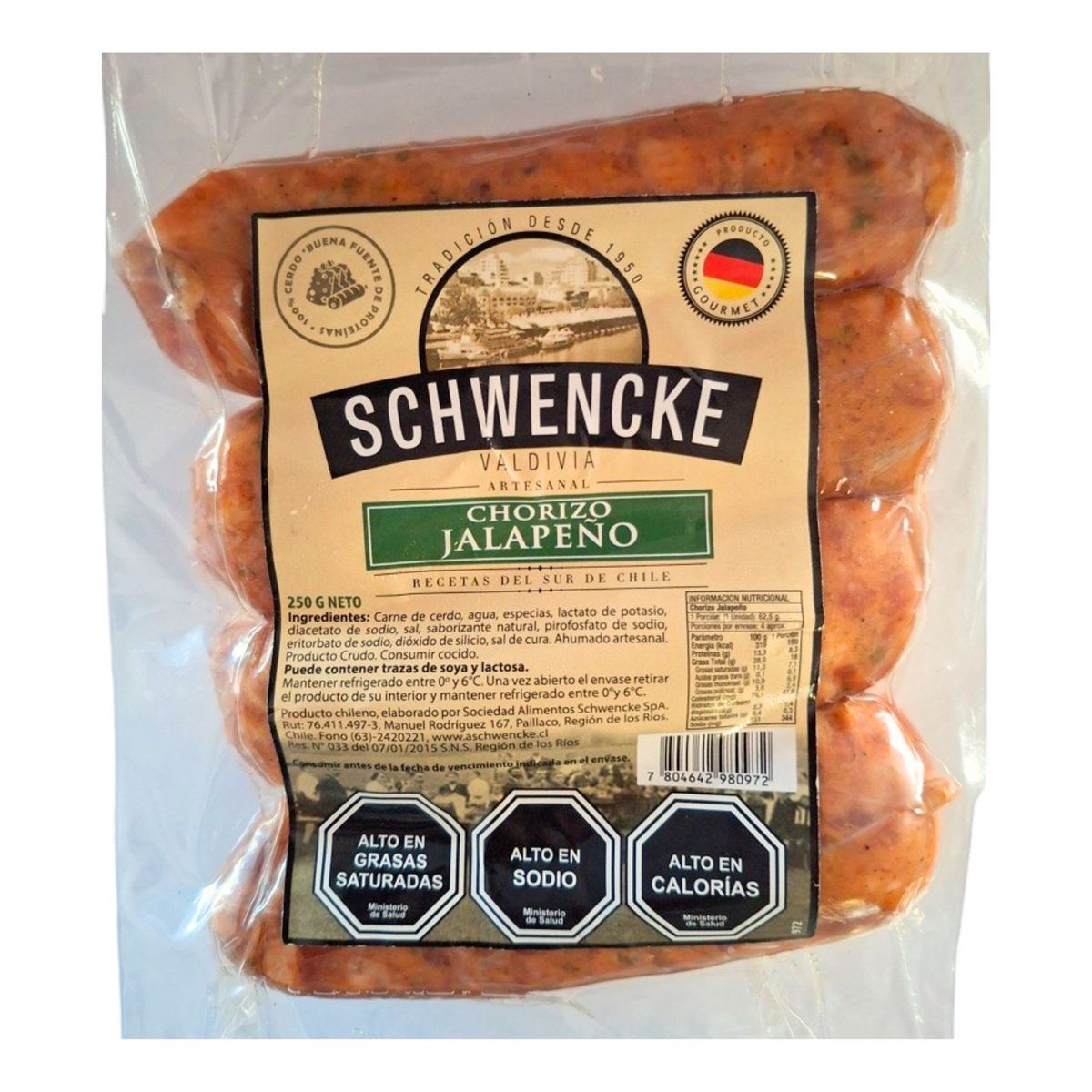 SCHWENCKE - Chorizo Jalapeño Schwencke 250 g