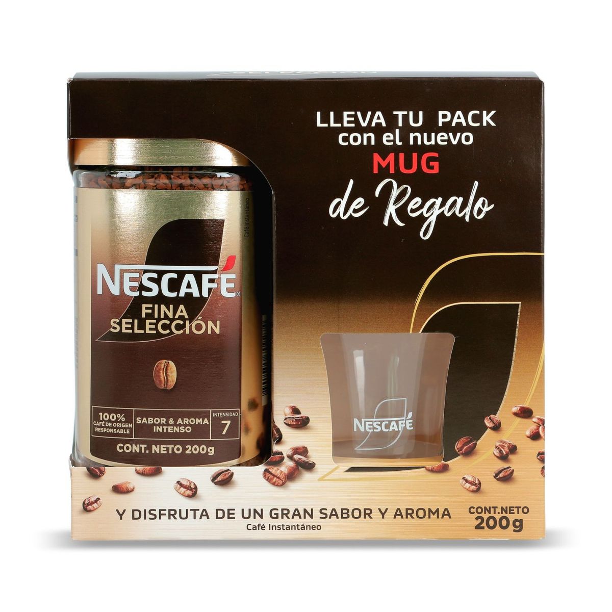 NESCAFE - Pack Café Instantáneo Fina Selección Nescafe 200 gr + Mug