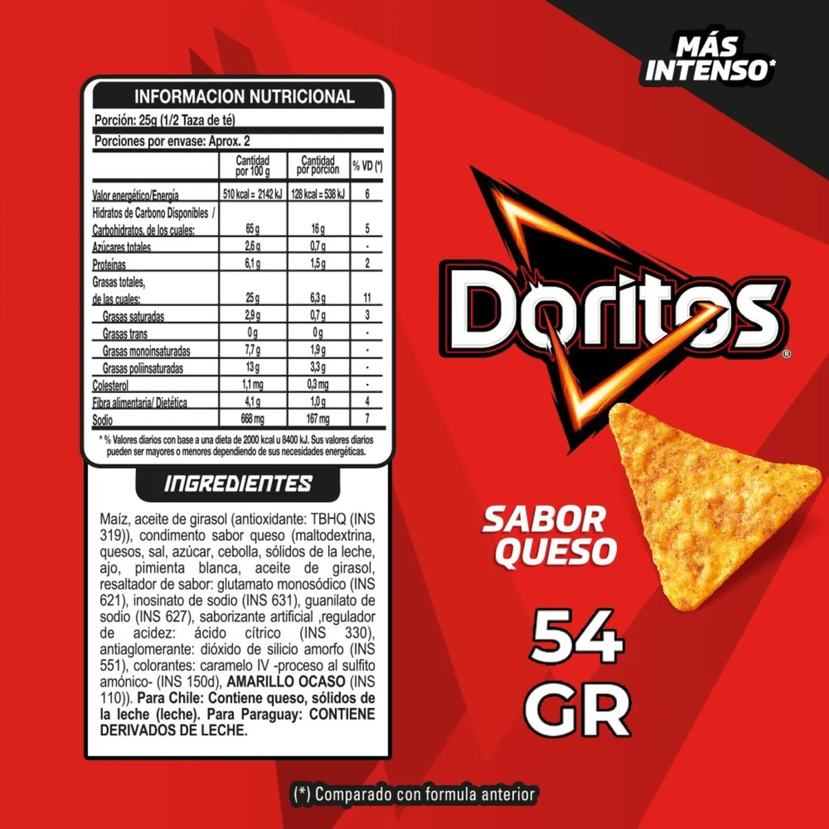 EVERCRISP - Snack Doritos Sabor Queso Evercrisp 54 g