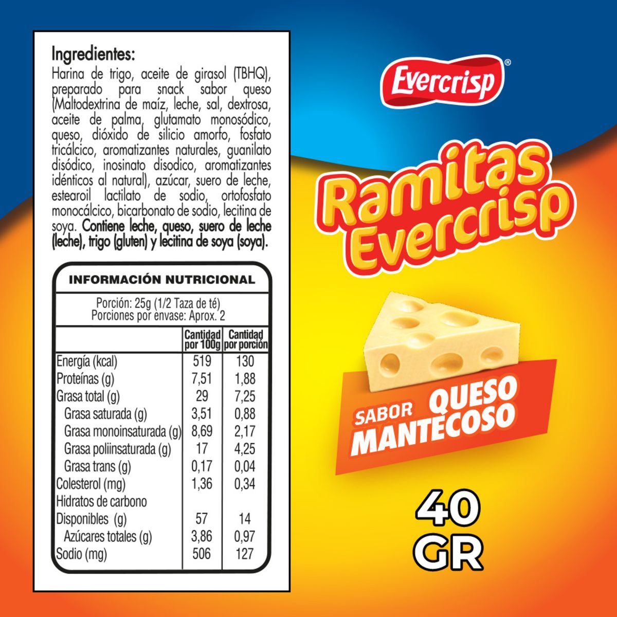 EVERCRISP - Ramitas Sabor Queso Evercrisp 40 g