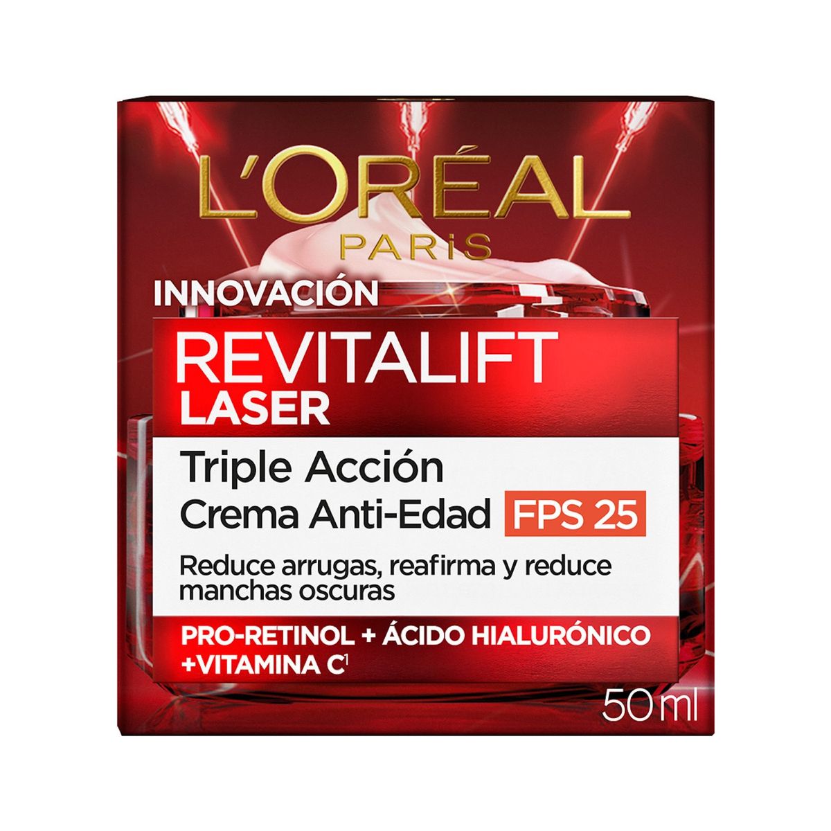 DERMO EXPERTISE - Crema Facial Revitalift Triple Acción Antiedad FPS 25 Dermo Expertise 50 ml