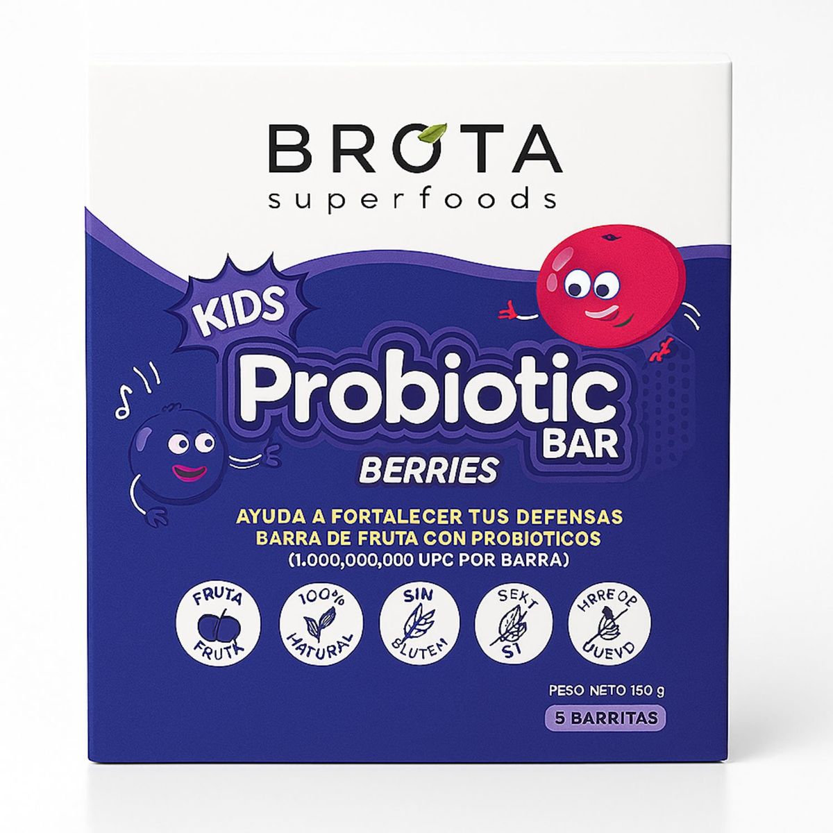 BROTA - Barras de Fruta Kids Probiotic Berries Brota 5 x 30 g