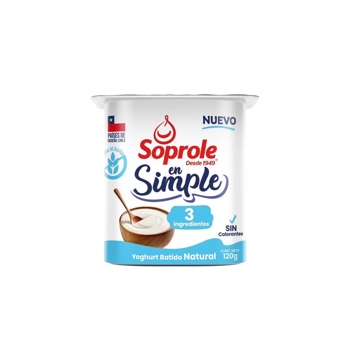 SOPROLE - Yoghurt en Simple Natural 3 Ingredientes Soprole 120 gr
