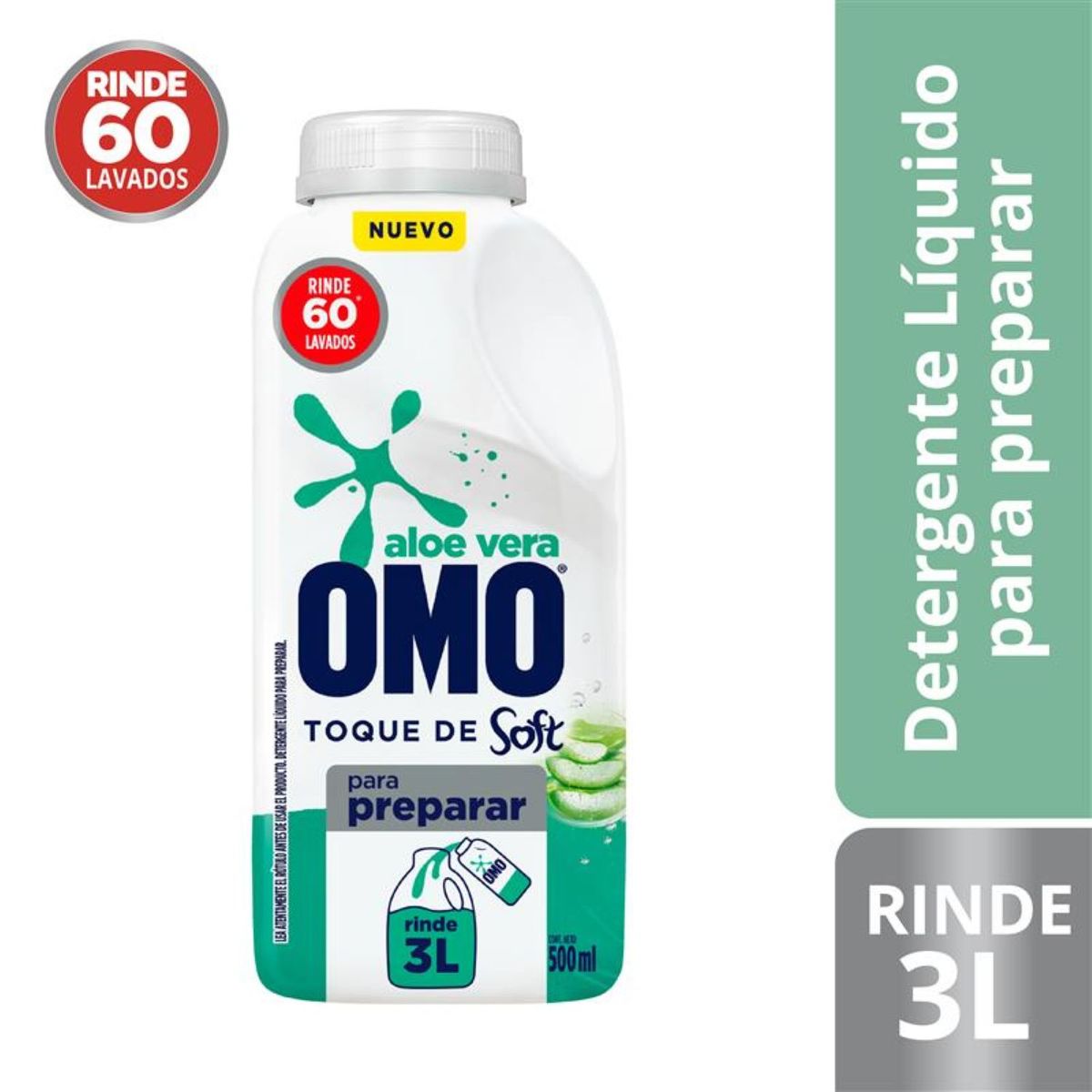 OMO - Detergente Líquido para Diluir Aloe Vera Omo 500 ml