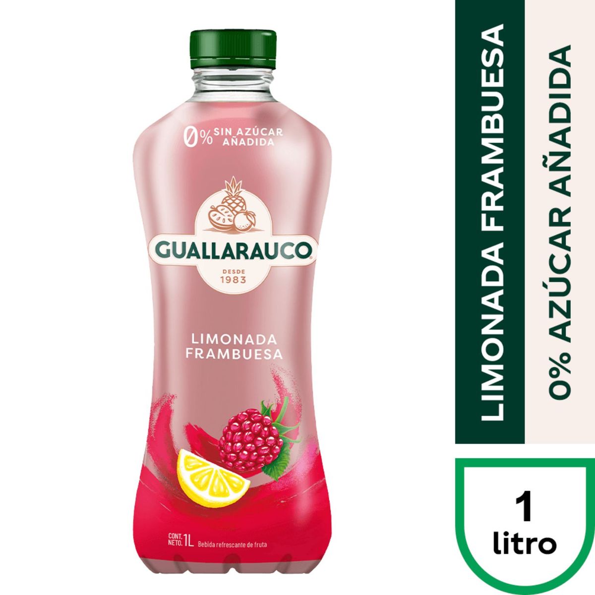 GUALLARAUCO - Limonada Frambuesa Sin Azúcar Guallarauco 1 L