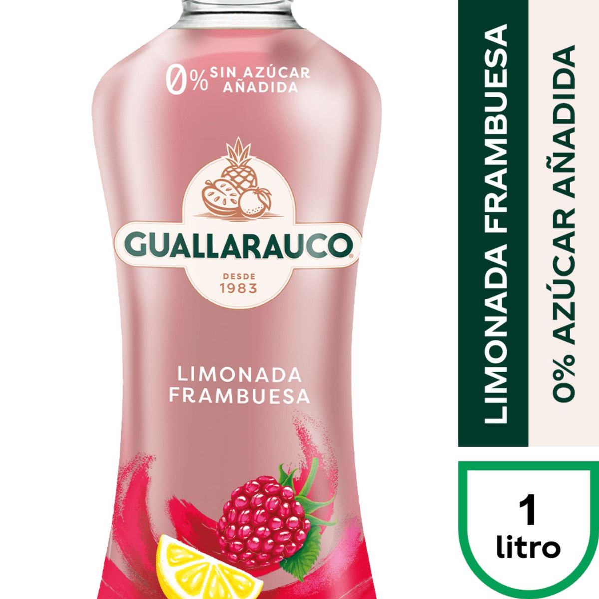 GUALLARAUCO - Limonada Frambuesa Sin Azúcar Guallarauco 1 L