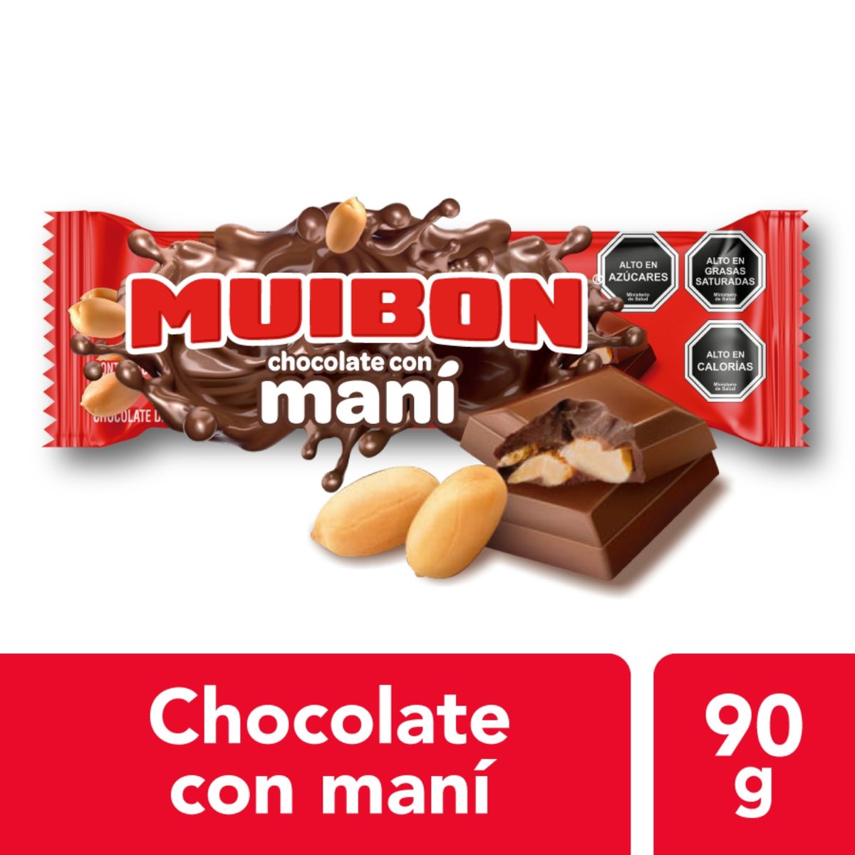MUIBON - Barra de Chocolate con Maní Muibon 90 g