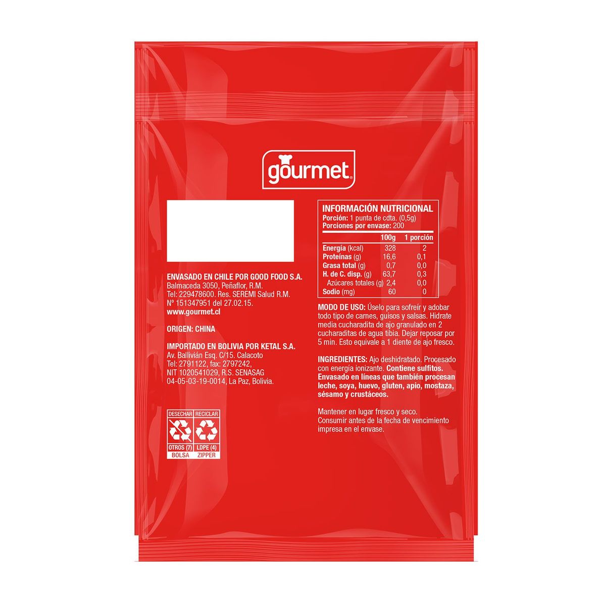 GOURMET - Ajo Ganulado Gourmet 100 g