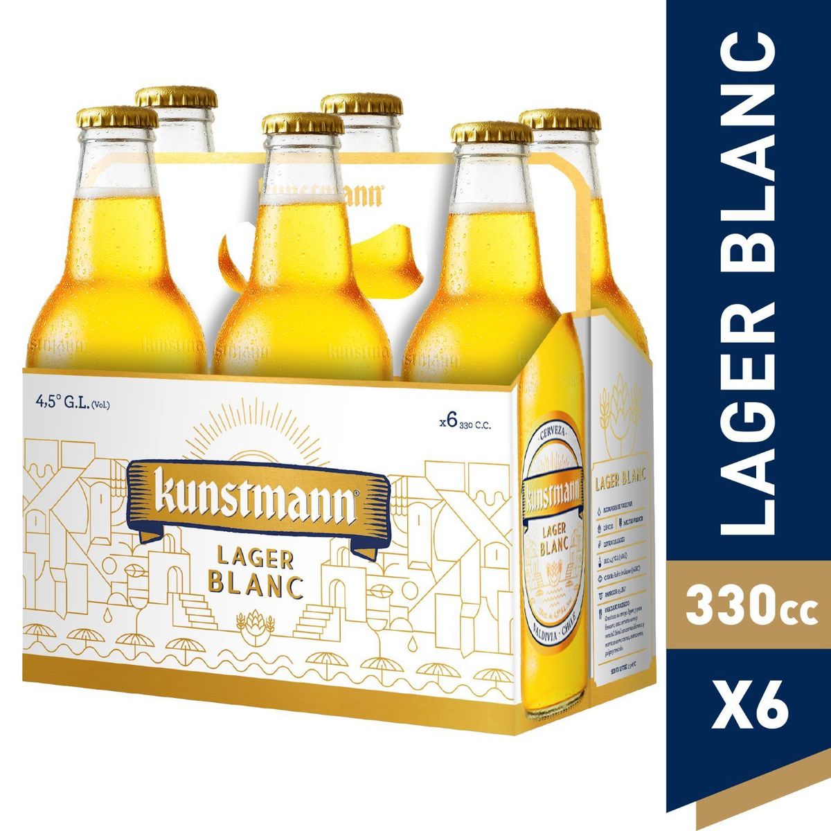 KUNSTMANN - Pack Cerveza Kunstmann Lager Blanc Botella 4.5° 6 x 330 ml