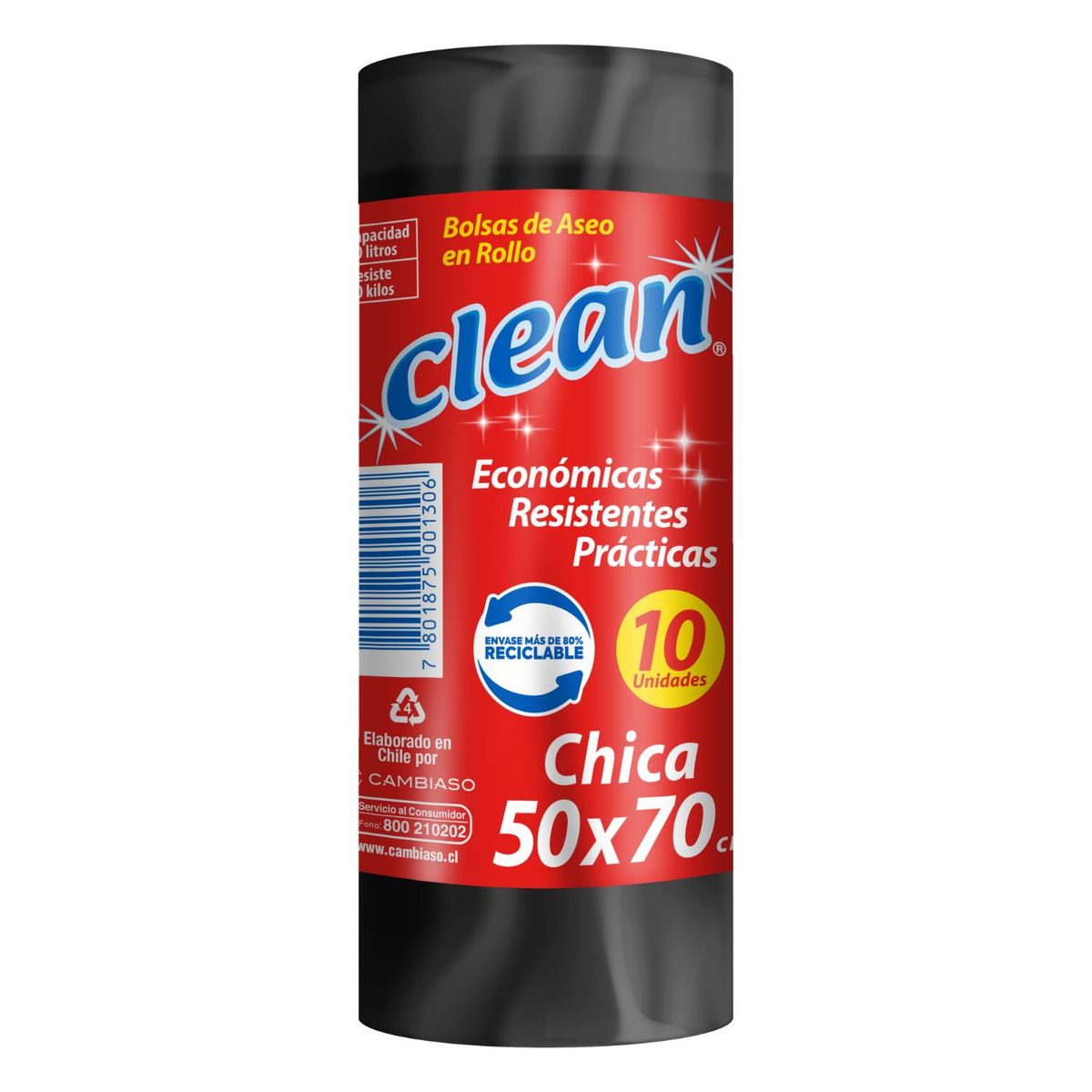  - Bolsa de Basura Chica 50x70 Clean 10 un