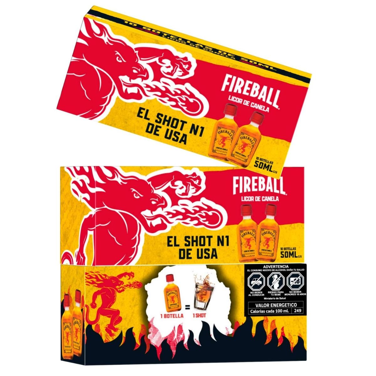 FIREBALL - Whisky Canela Fireball 33° 10 x 50 ml