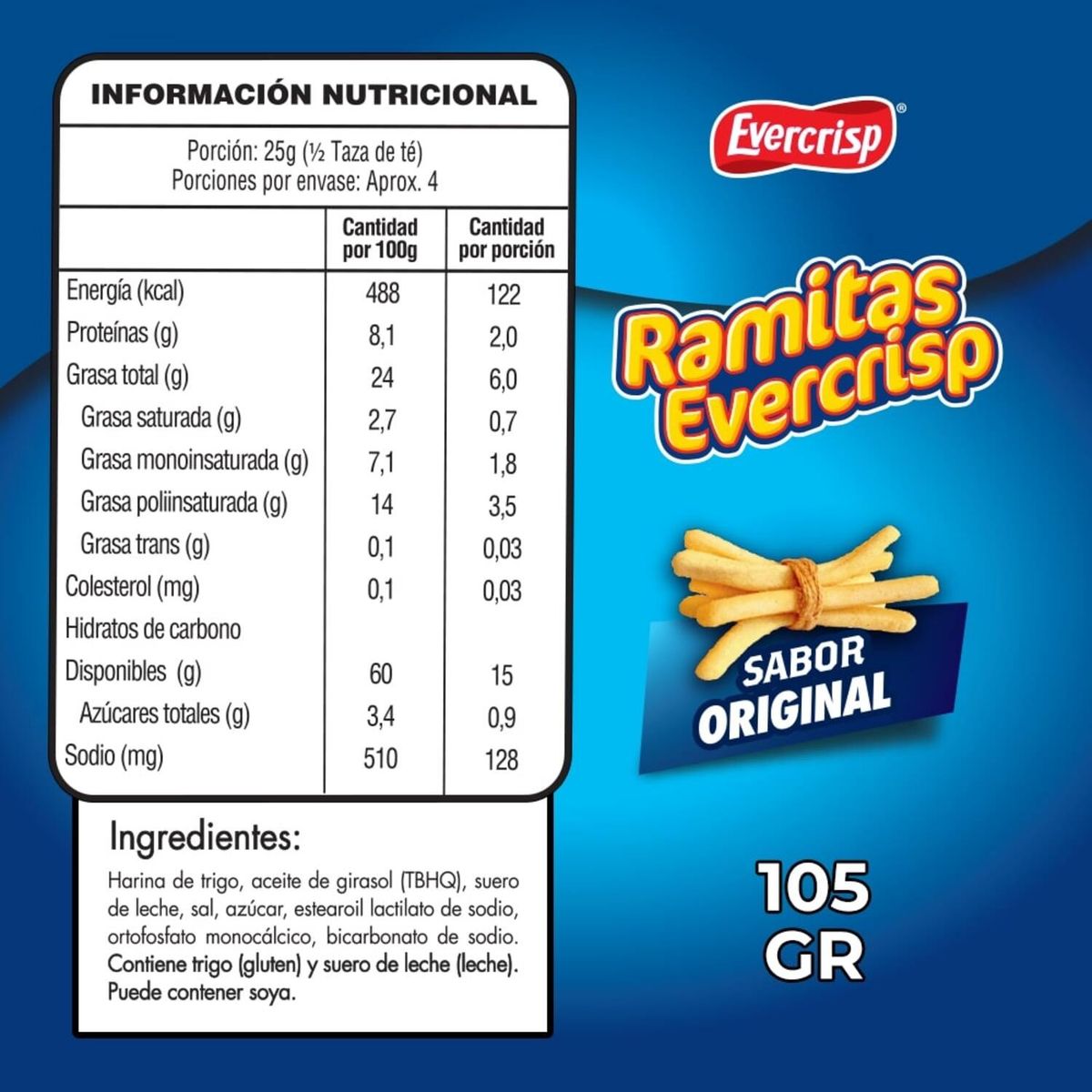 EVERCRISP - Snack Ramitas Sabor Original Evercrisp 105 g
