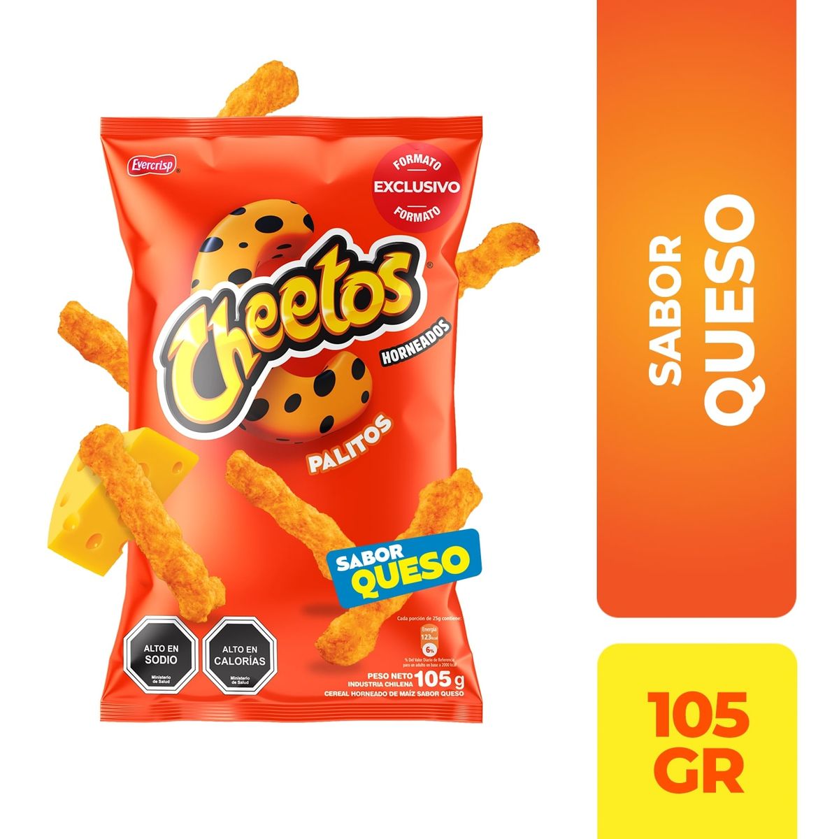 EVERCRISP - Snack Cheetos Palitos Sabor Queso Evercrisp 105 g