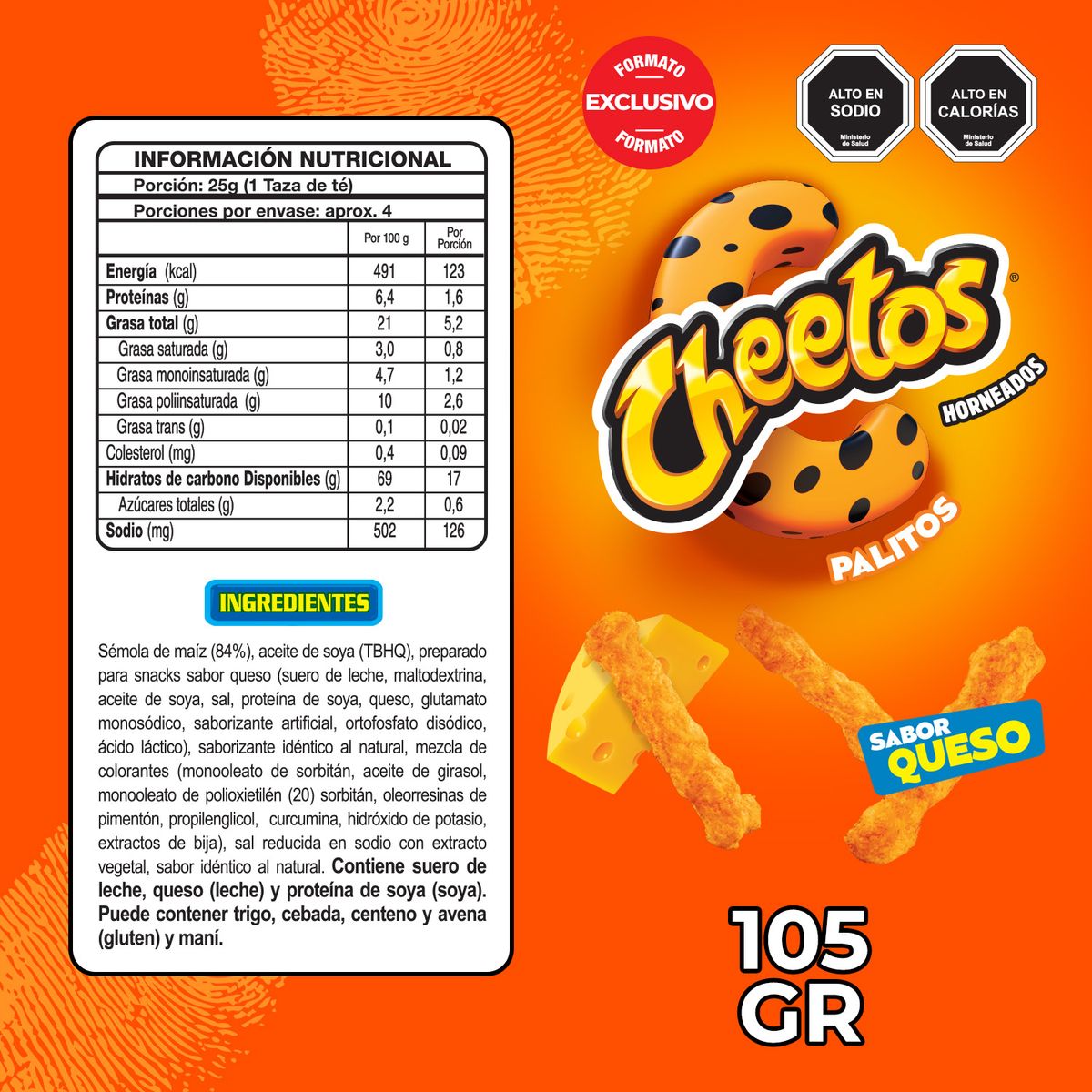 EVERCRISP - Snack Cheetos Palitos Sabor Queso Evercrisp 105 g