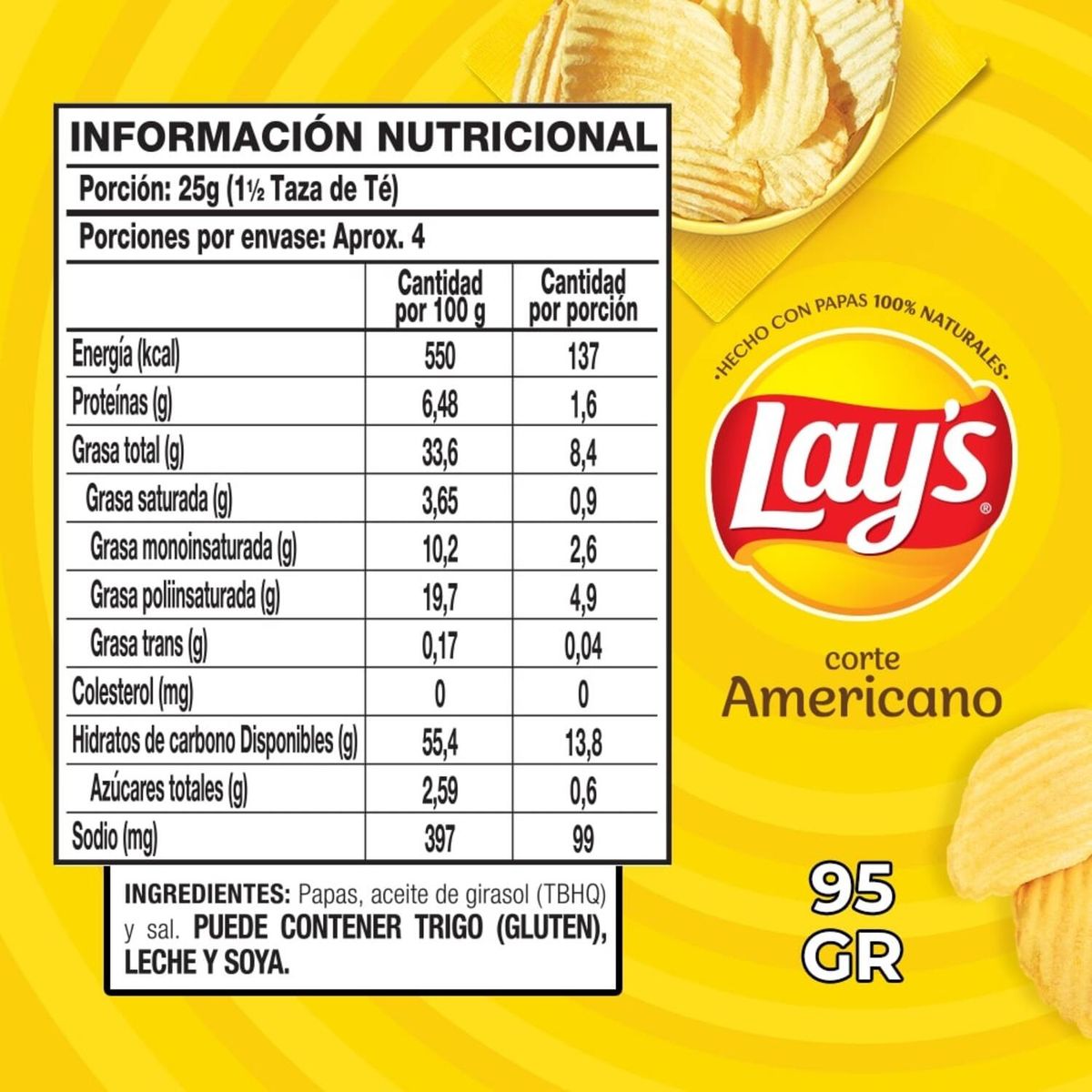 LAYS - Papas Fritas Corte Americano Lays 95 g