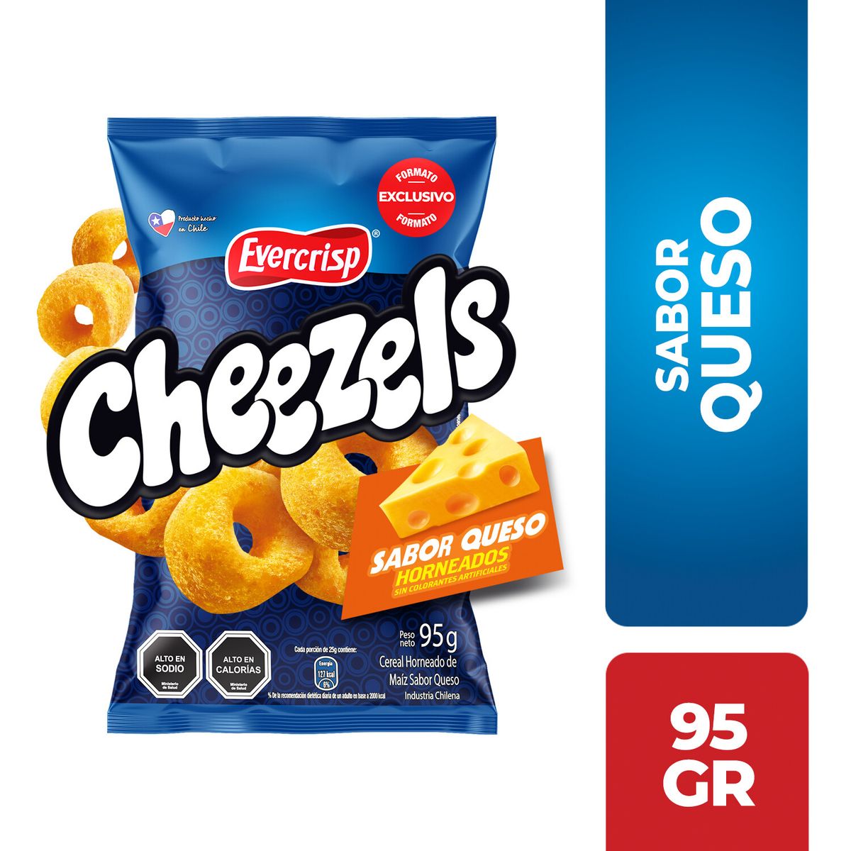 EVERCRISP - Snack Cheezels Sabor Queso Evercrisp 95 g