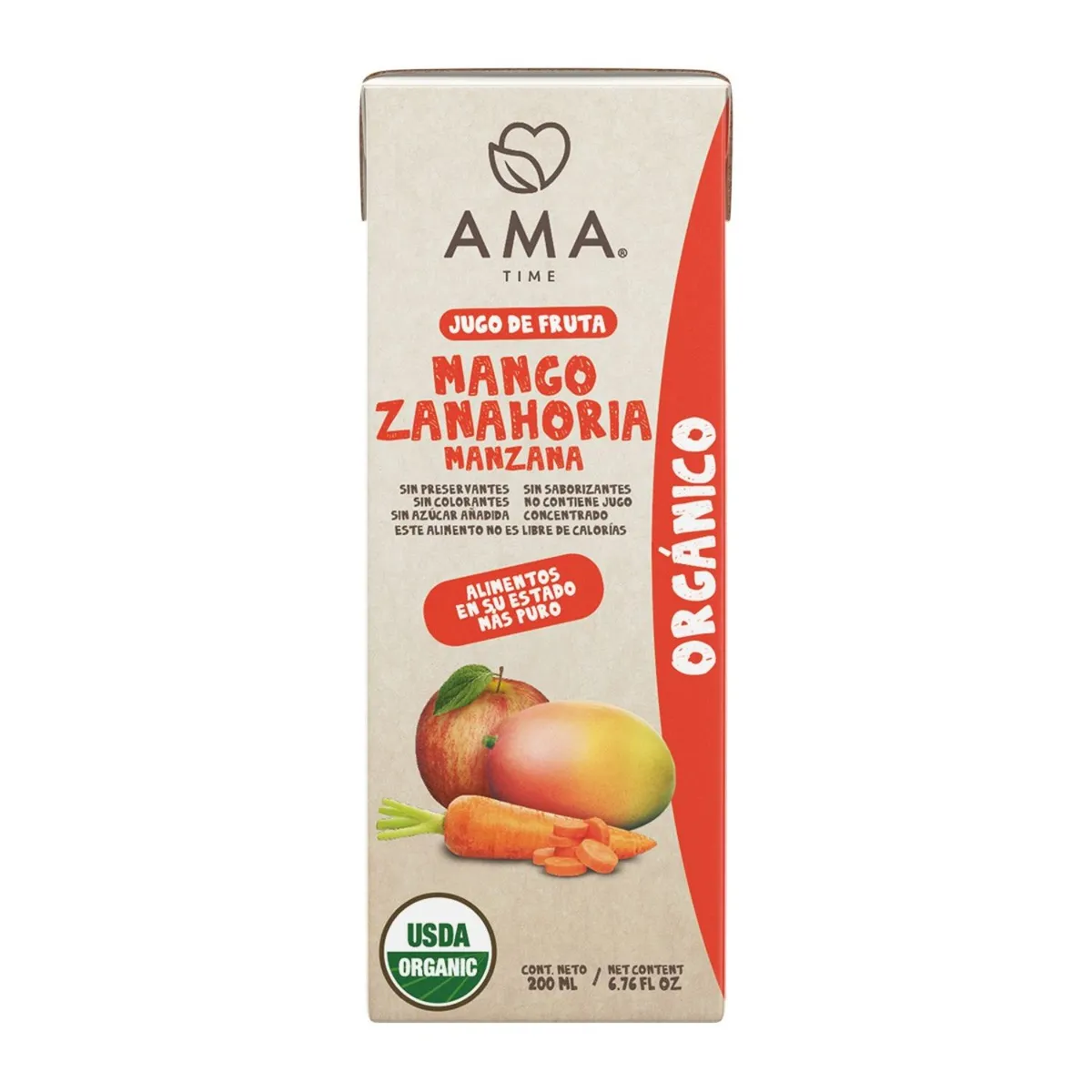 AMA - Jugo de Manzana Mango y Zanahoria Orgánico Ama 200 ml