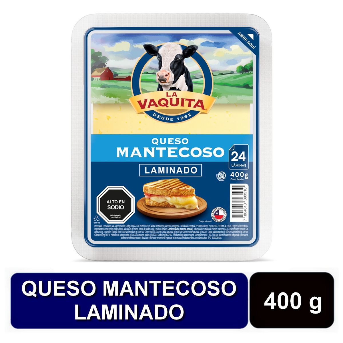 LA VAQUITA - Queso Mantecoso Laminado La Vaquita 400 g