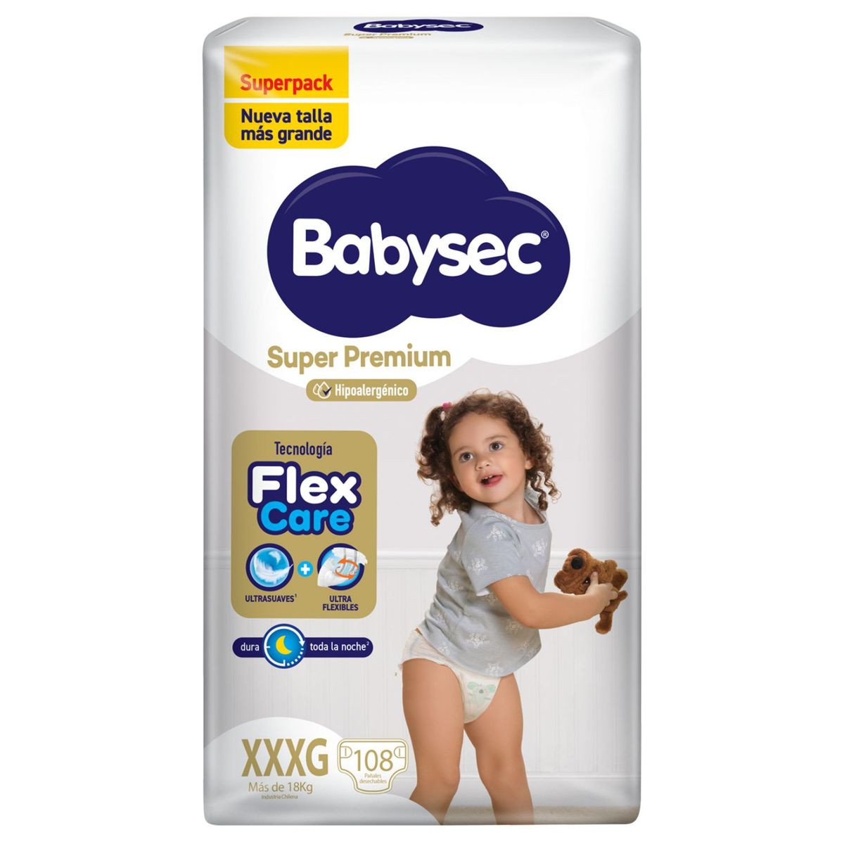 BABYSEC - Pañales Desechables Super Premium Talla XXXG Babysec 108 un