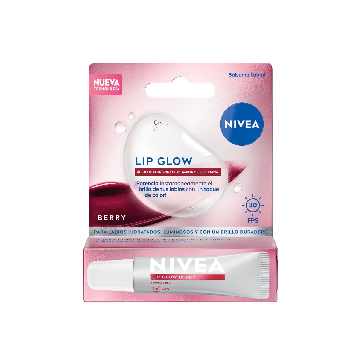 NIVEA - Bálsamo Labial Lip Glow Berry Nivea 4.8 gr