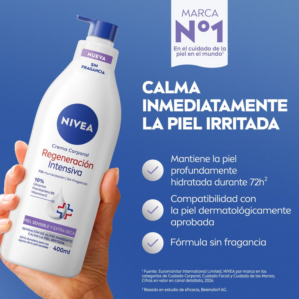 NIVEA - Crema Corporal Regeneración Intensiva Sin Fragancia Nivea 400 ml