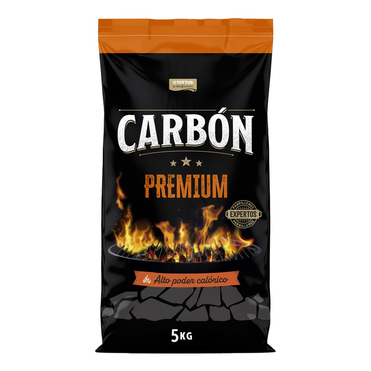 TOTTUS - Carbón Premium Alto Poder Calórico Tottus 5 kg