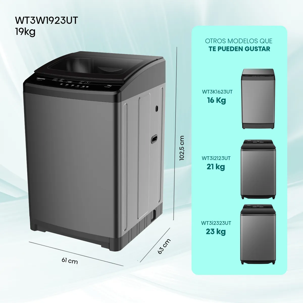 HISENSE - Lavadora Carga Superior 19KG WT3W1923UT HISENSE