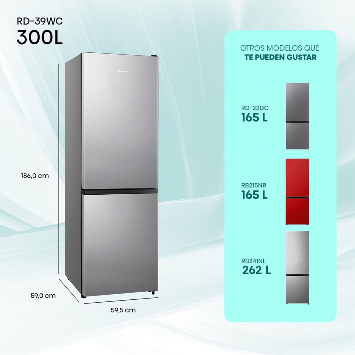 HISENSE - Refrigerador Bottom Freezer 300Lt No Frost Rd-39Wc