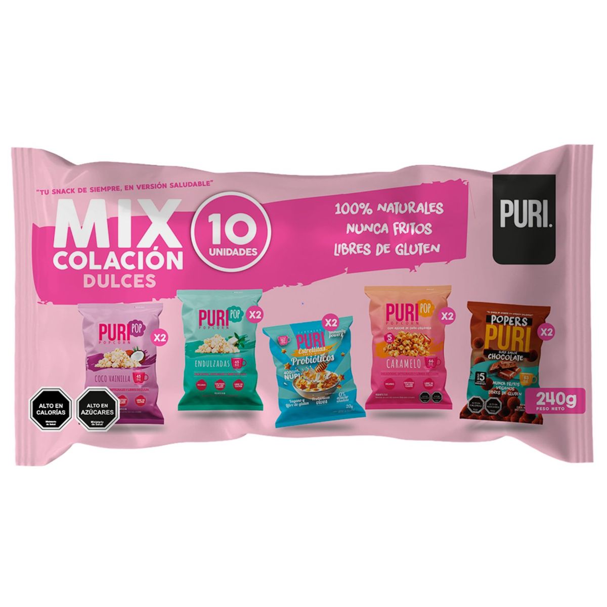 PURISNACKS - Mix Colación Dulces Purisnacks 10 Un 240 g