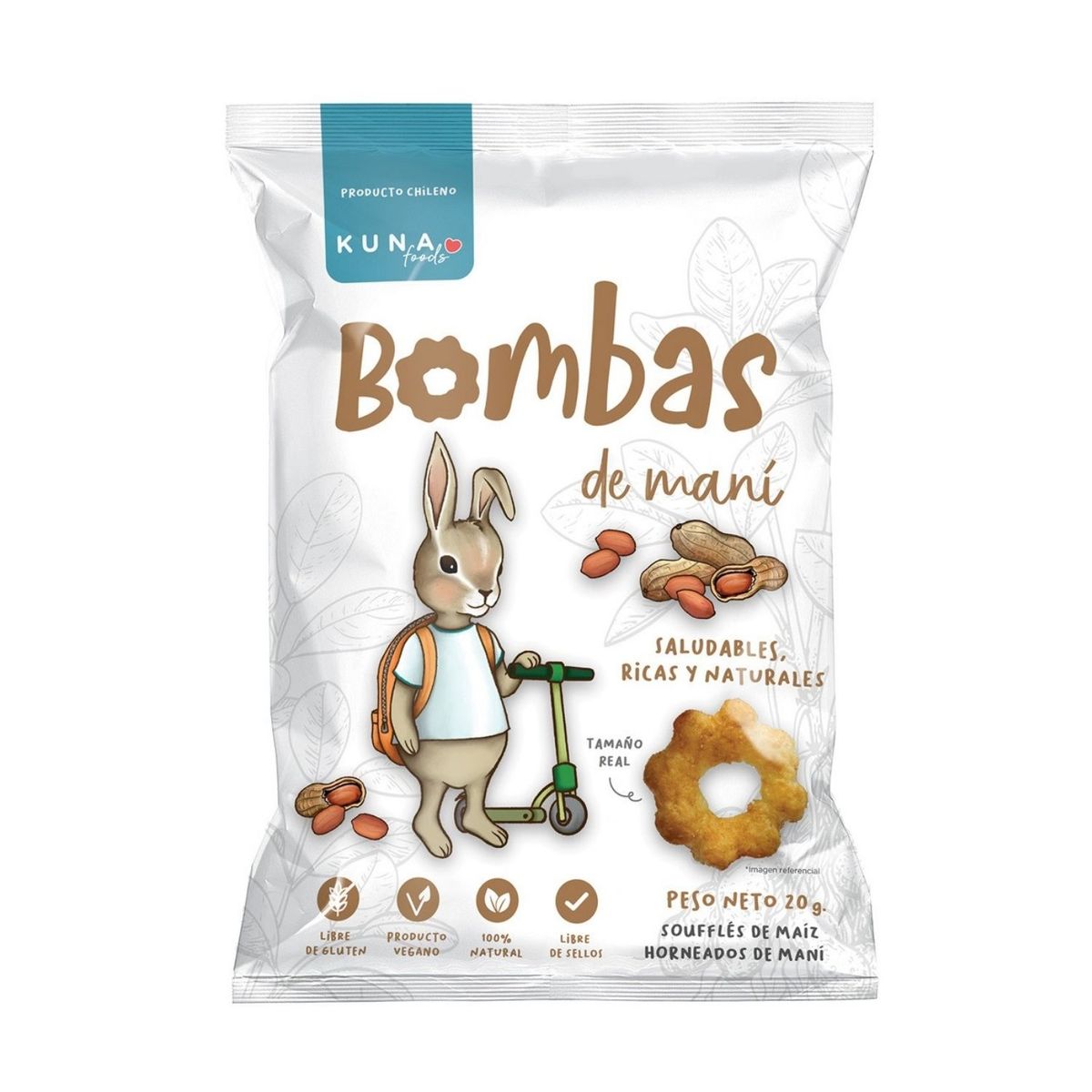KUNA FOODS - Snack Infantil Souflé Maní Kuna Foods 20 g