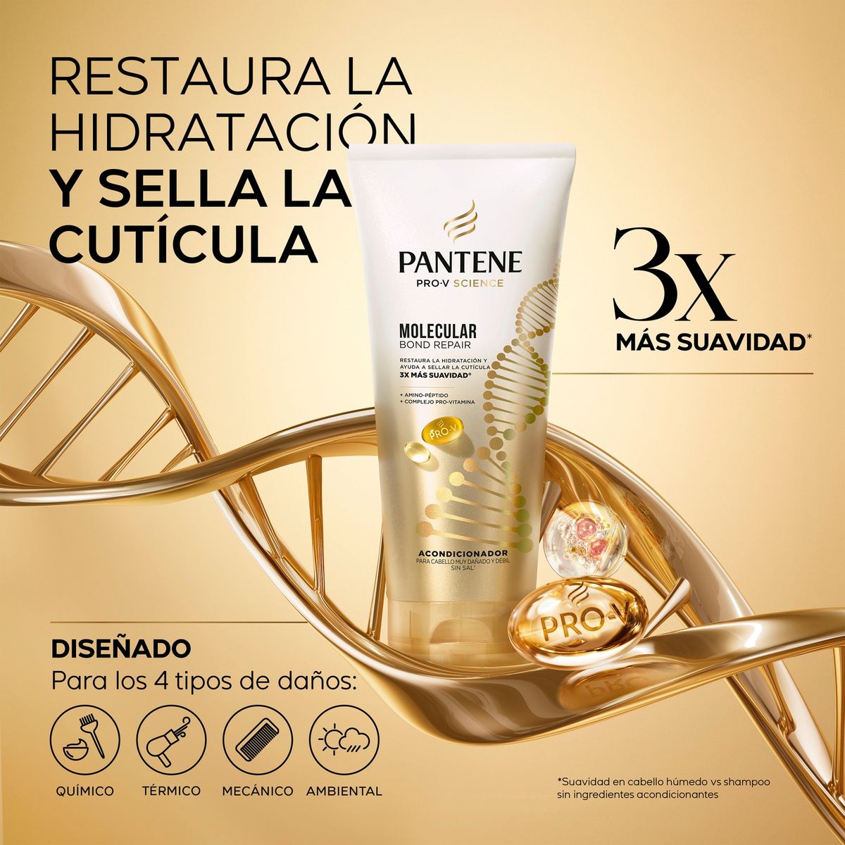 PANTENE - Acondicionador Molecular Bond Repair Pantene 250 ml