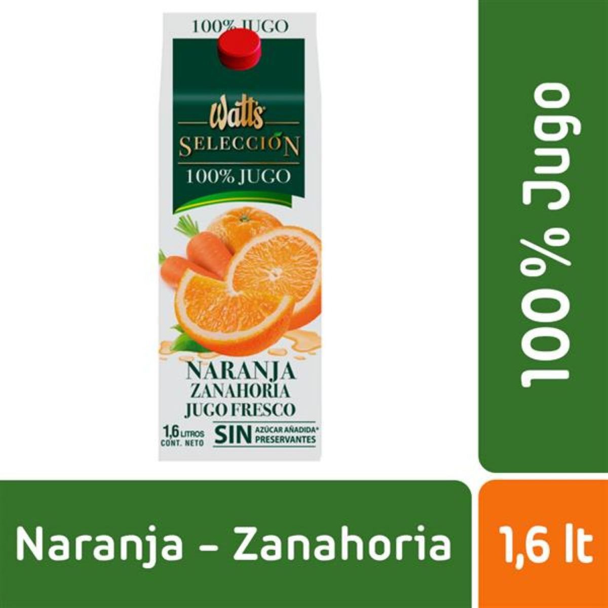 WATTS - Jugo Fresco de Naranja y Zanahoria Watts Selección 1.6 L