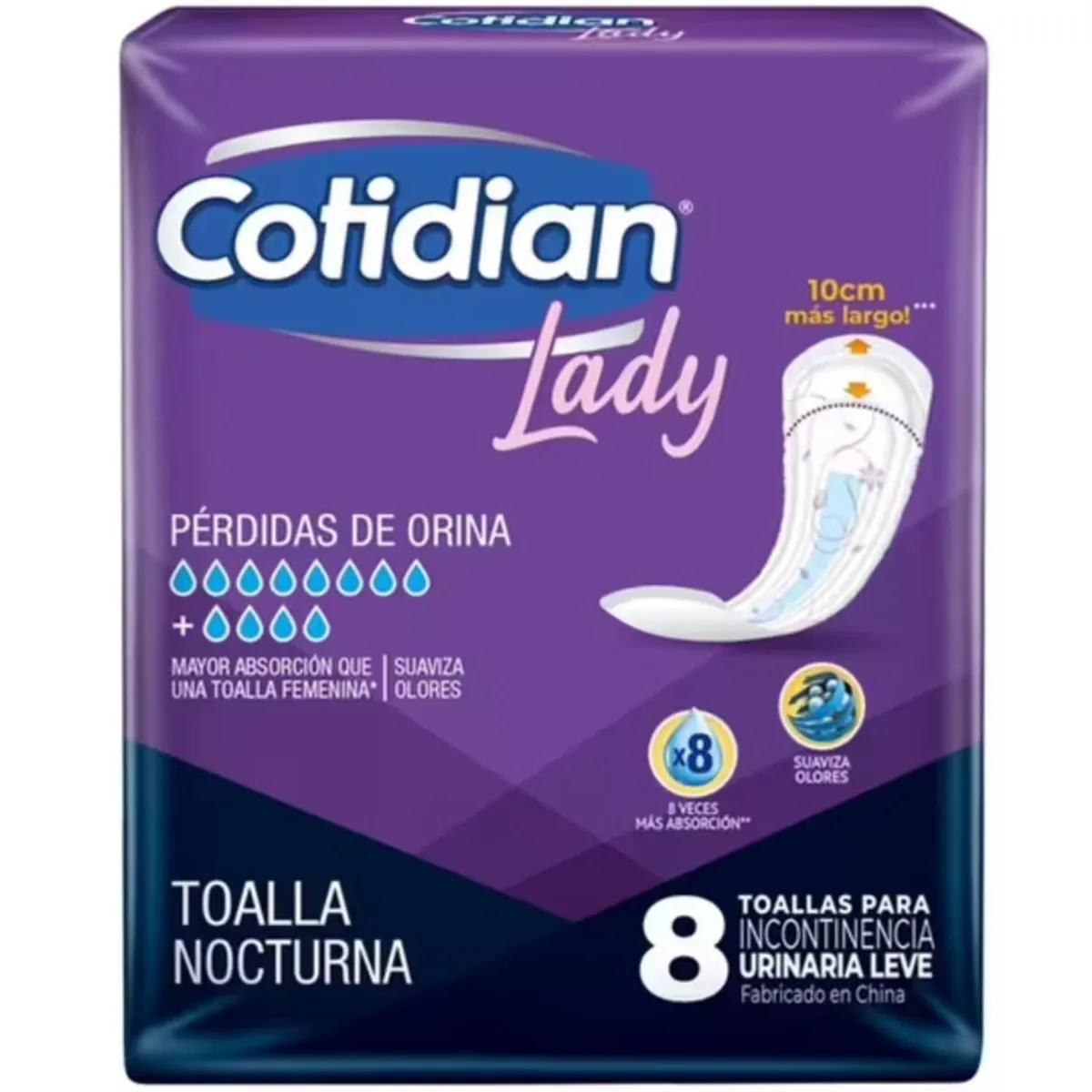 COTIDIAN - Toallas Femeninas Nocturna Cotidian Lady 8 un