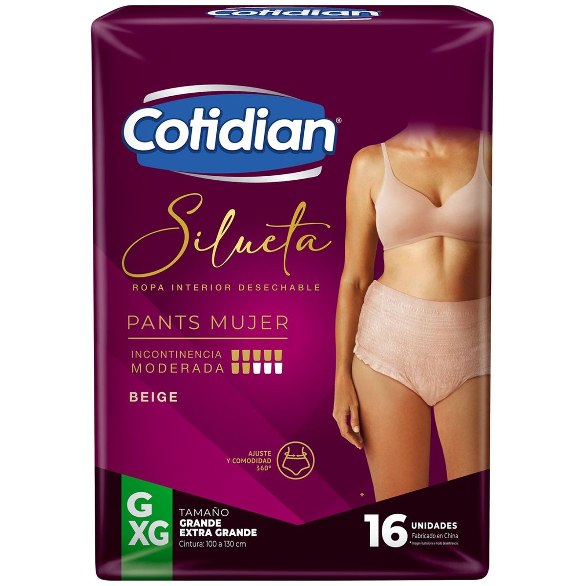 COTIDIAN - Ropa Interior Desechable Pants Mujer Silueta G/XG Cotidian 16 un