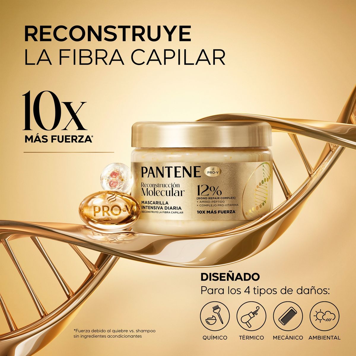 PANTENE - Mascarilla Tratamiento Reconstrucción Molecular Pantene 200 ml