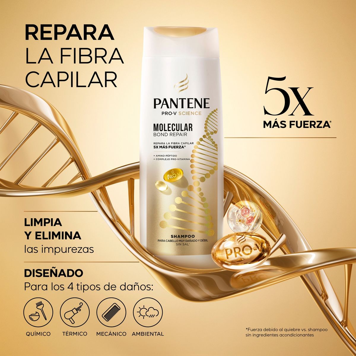 PANTENE - Shampoo Molecular Bond Repair Pantene 300 ml