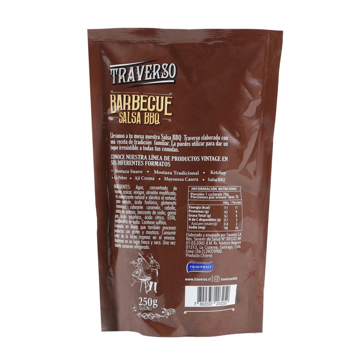 TRAVERSO - Salsa BBQ Doypack Traverso 250 g
