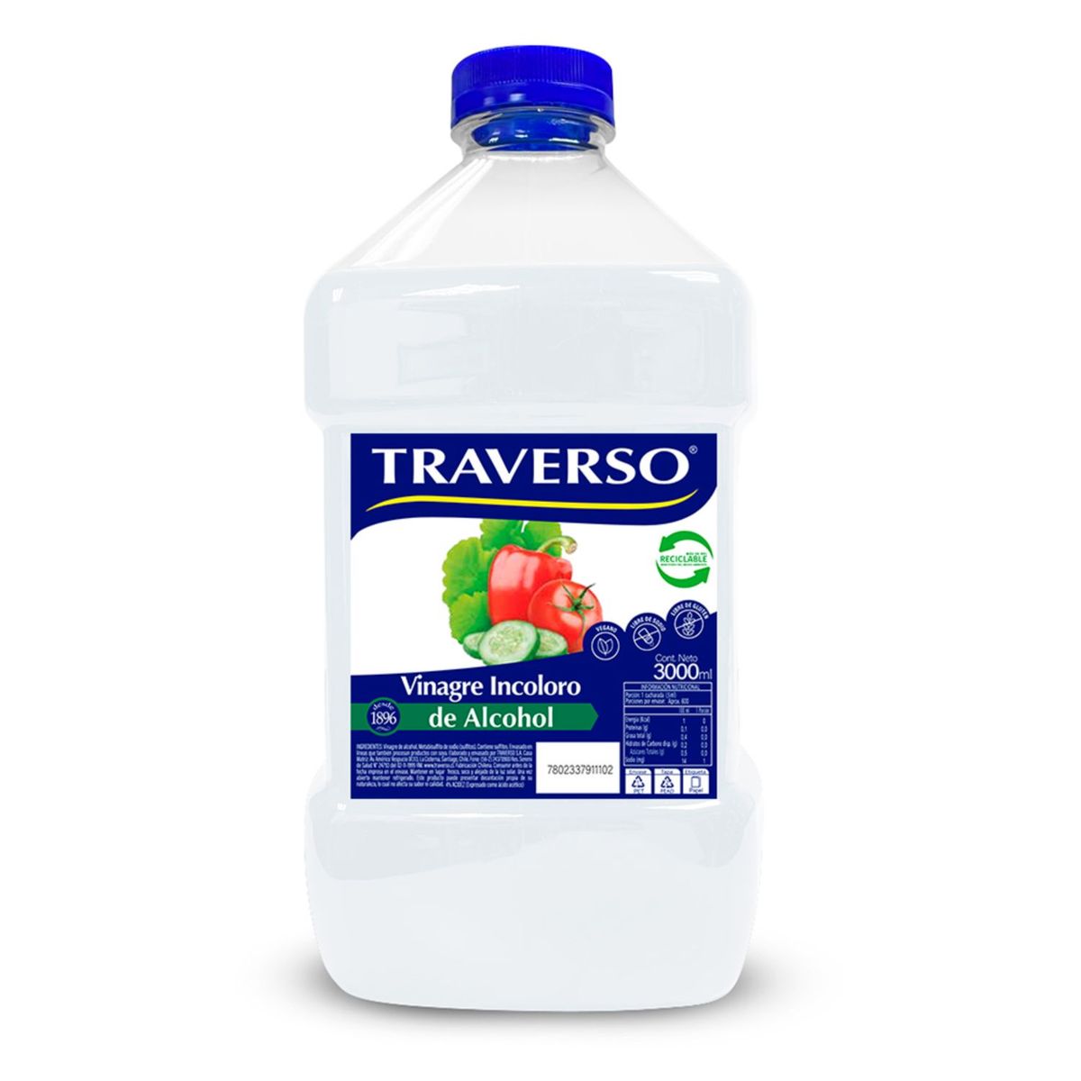 TRAVERSO - Vinagre Incoloro Traverso 3 L