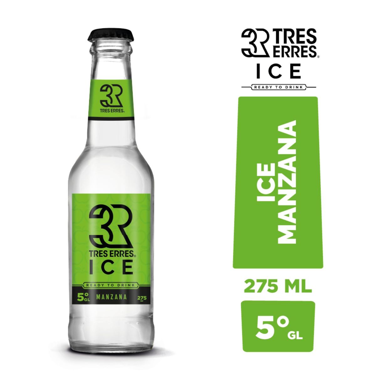 TRES ERRES - Cóctel Tres Erres Ice Manzana 5° 275 ml