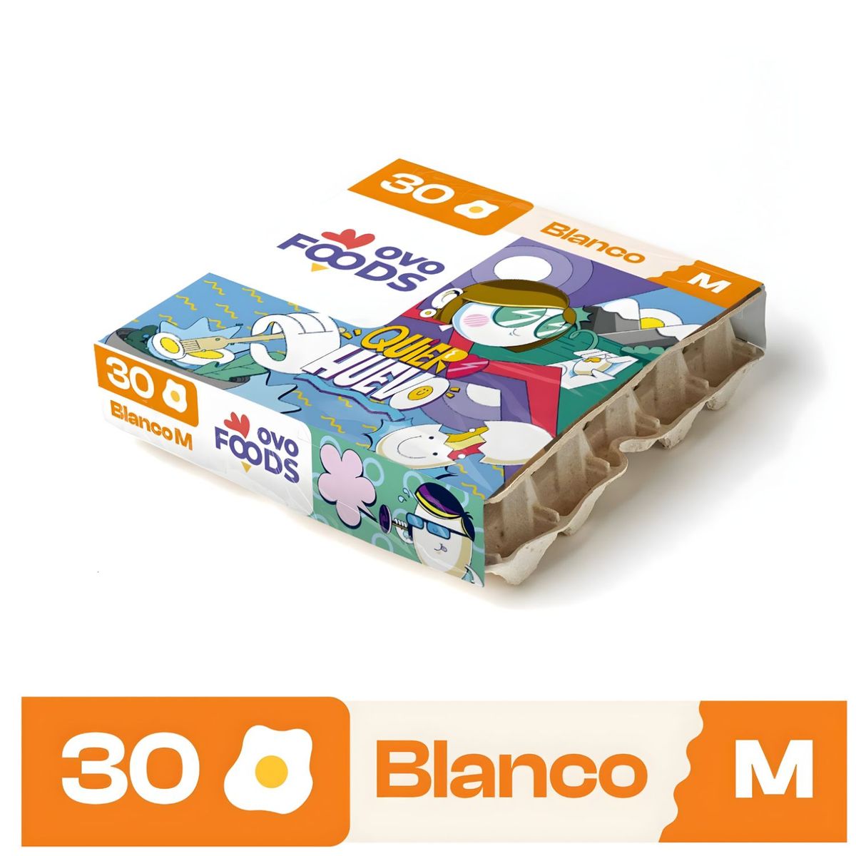  - Huevo Blanco Mediano Ovo Foods 30 un