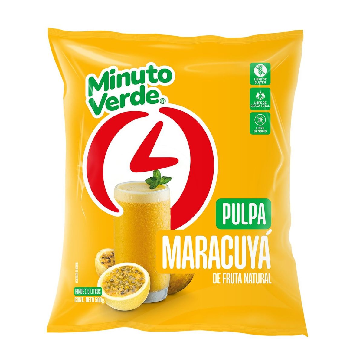 MINUTO VERDE - Pulpa Maracuyá Congelada Minuto Verde 500 gr