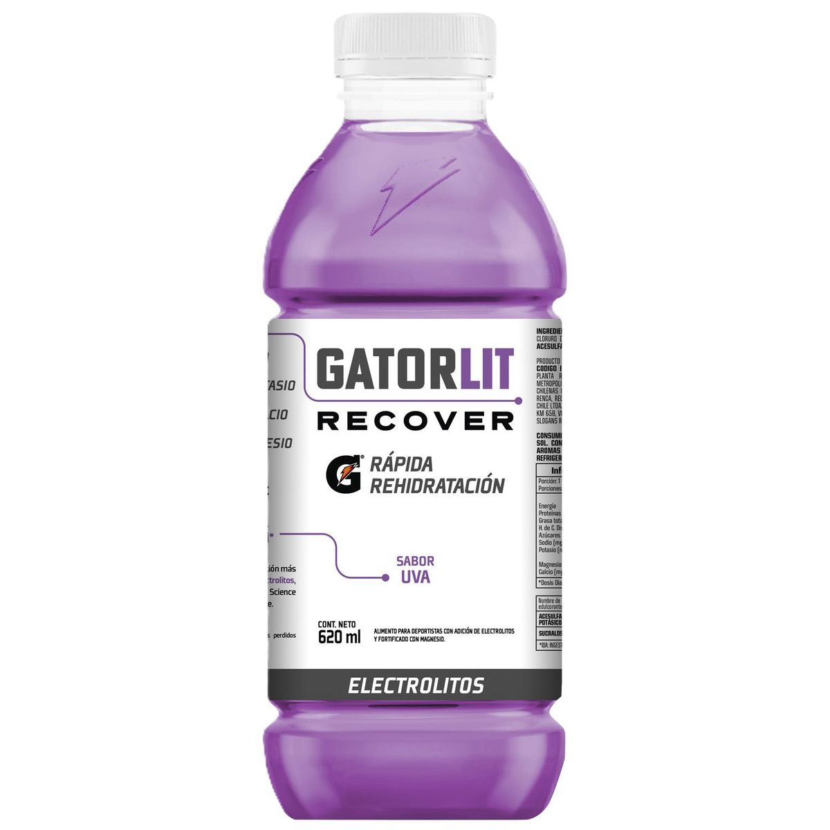 GATORLIT - Bebida Isotónica Sabor Uva Gatorlic 620 ml