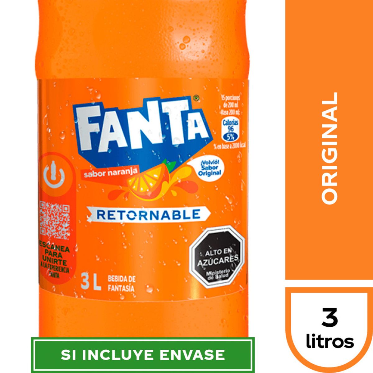 FANTA - Bebida Fanta Original Retornable 3 L