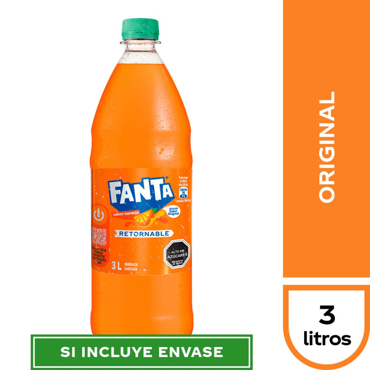 FANTA - Bebida Fanta Original Retornable 3 L