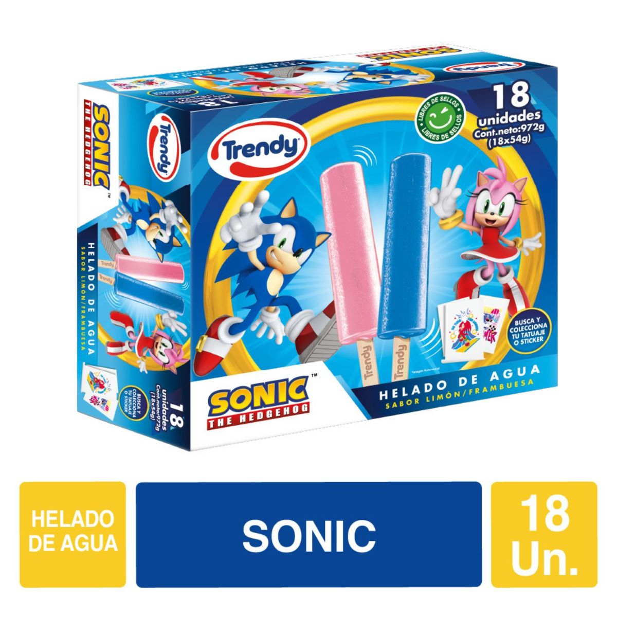 TRENDY - Pack Helados Sony Limón y Frambuesa Trendy 18 un