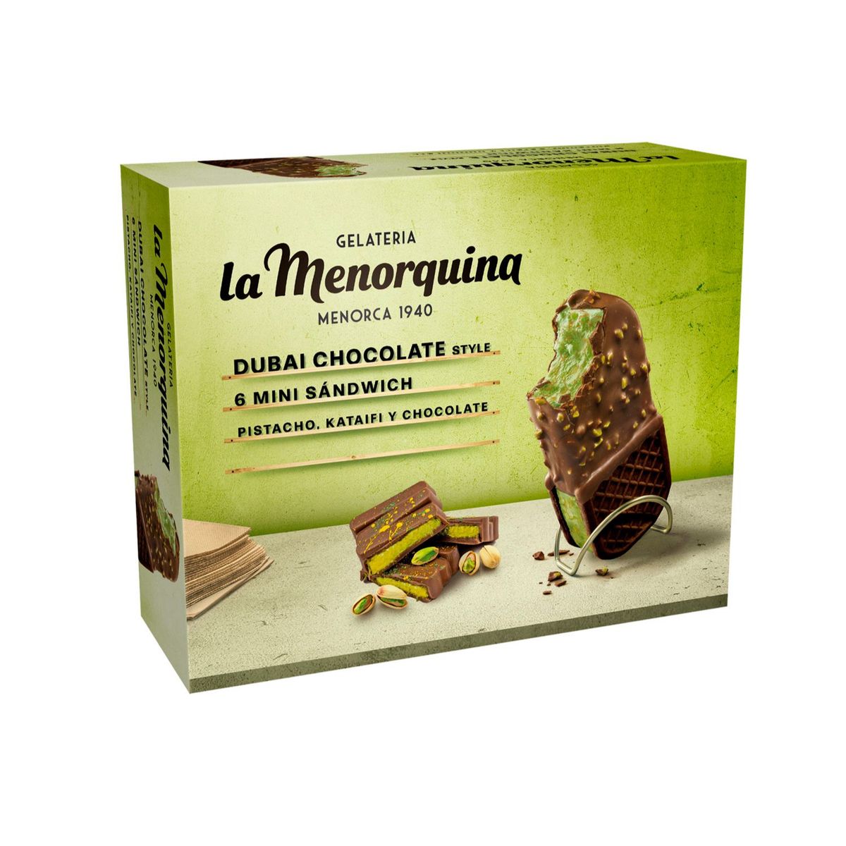  - Helado Sabor Dubai Chocolate La Menorquina 6 un